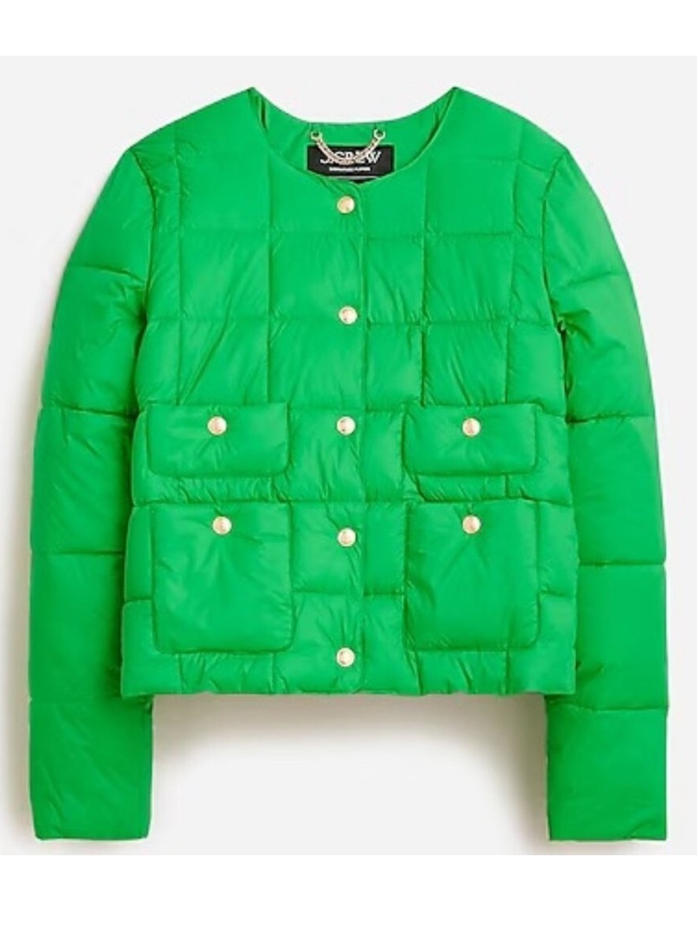 J. Crew Quilted Lady Puffer Jacket with PrimaLoft in Kelly Green Size 4
